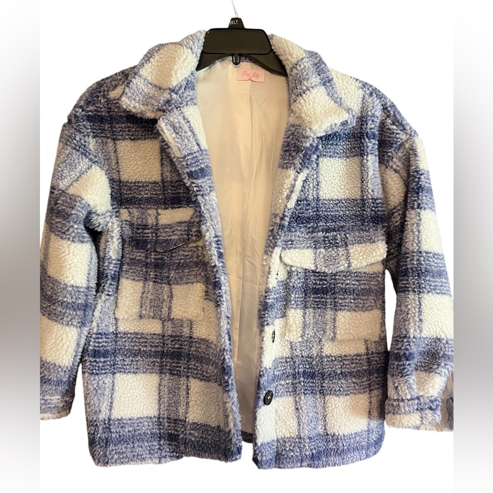 Pink Lily Button Up Sherpa Jacket NWOT-SMALL